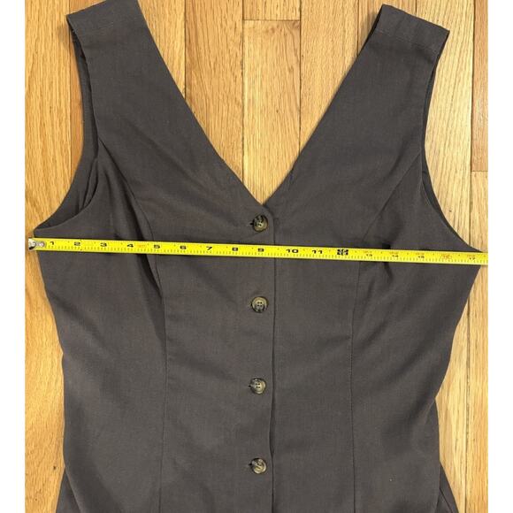 Nordstrom Hi Res S Sleeveless Romper V-neck Button Front Gray Y2K - Picture 9 of 9